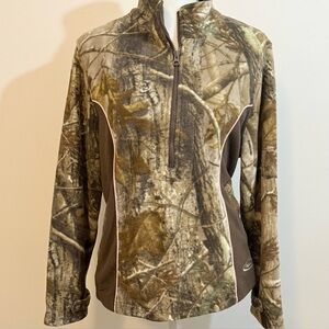 Realtree Team Ladies Camo 1/4 Zip Fleece Pullover – Size L (12/14)